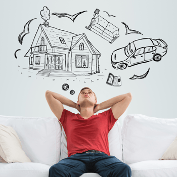 What is Really Needed for a Down Payment? Man Dreaming Image